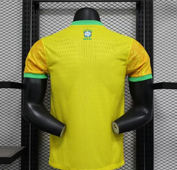 Player Version 2024 Brazil Christ Yellow Goalkeeper Special Jersey - Image 4