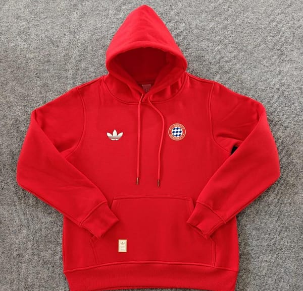 24/25 Bayern Munich Navy/Red/Black/Beige/Grey Hoodie WIth Black Badge - Image 3