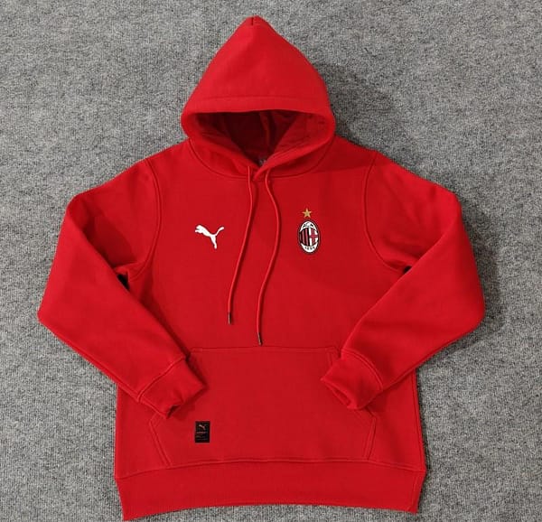 24/25 AC Milan Navy/Red/Black/Beige/Grey Hoodie WIth Black Badge - Image 2