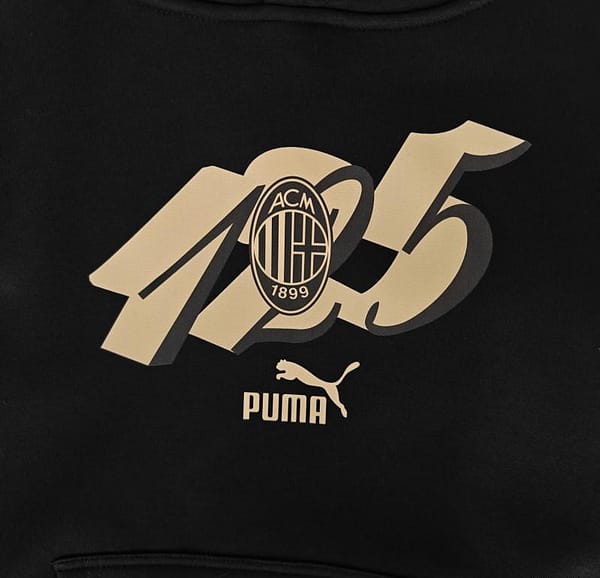 24/25 AC Milan 125Th Navy/Red/Black/Beige Hoodie WIth Black Badge - Image 5