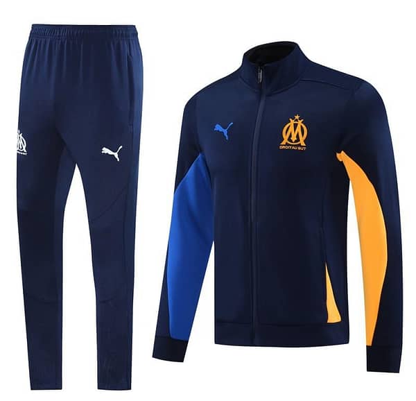 24/25 Olympique Marseille Navy Full Zipper Jacket +Long Pants