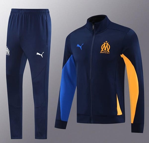 24/25 Olympique Marseille Navy Full Zipper Jacket +Long Pants - Image 17