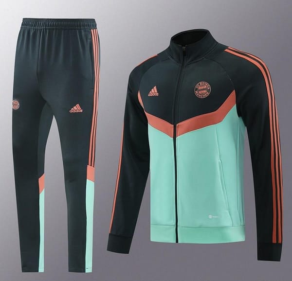 24/25 Bayern Munich Black/Green Full Zipper Jacket +Long Pants - Image 16