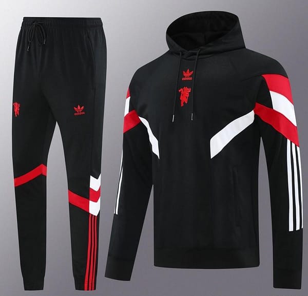 24/25 Manchester United Black Hoodie Jacket +Long Pants - Image 16