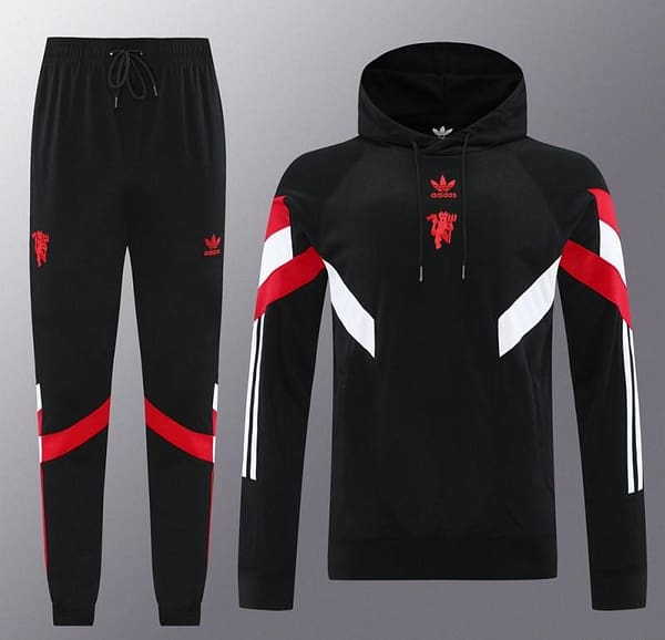 24/25 Manchester United Black Hoodie Jacket +Long Pants - Image 17