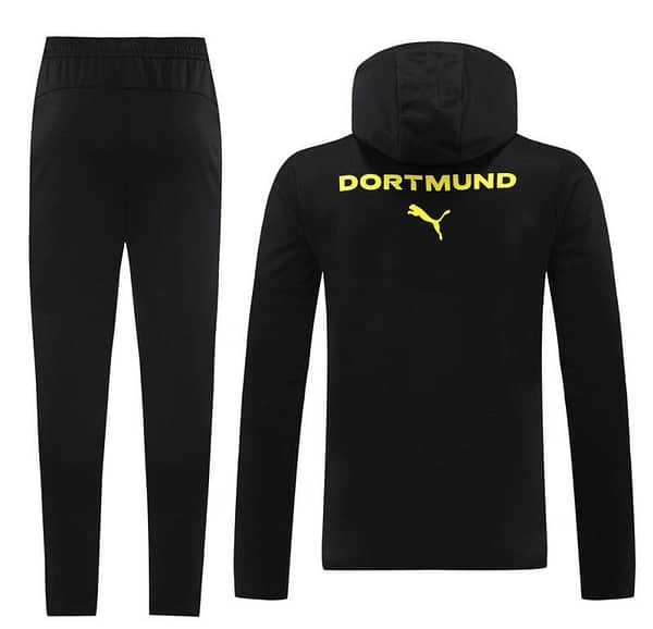 24/25 Borussia Dortmund Black Hoodie Full Zipper Jacket +Long Pants - Image 14