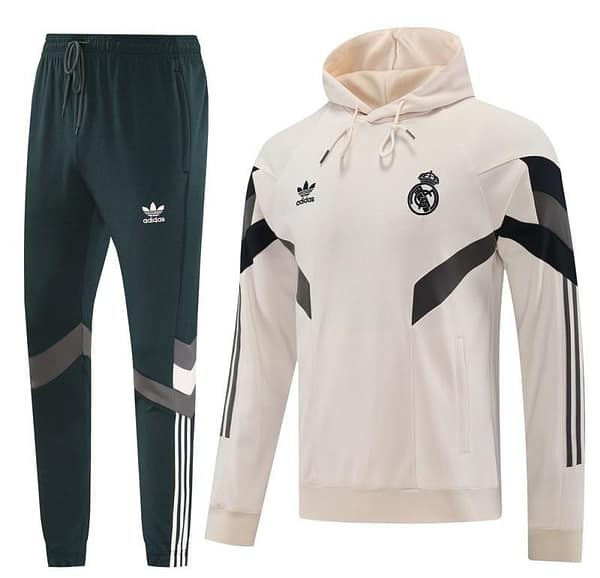24/25 Real Madrid Light Yellow Hoodie Jacket +Long Pants