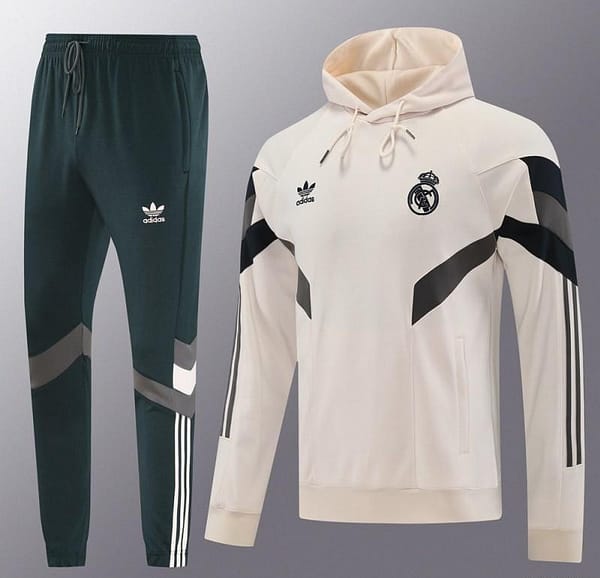 24/25 Real Madrid Light Yellow Hoodie Jacket +Long Pants - Image 15