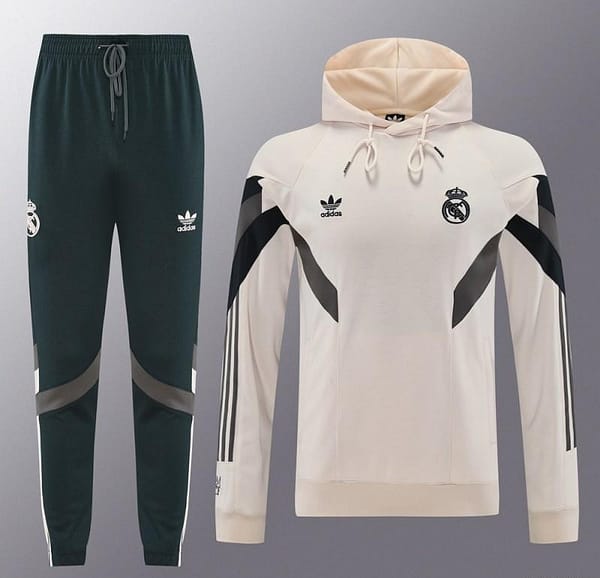 24/25 Real Madrid Light Yellow Hoodie Jacket +Long Pants - Image 16