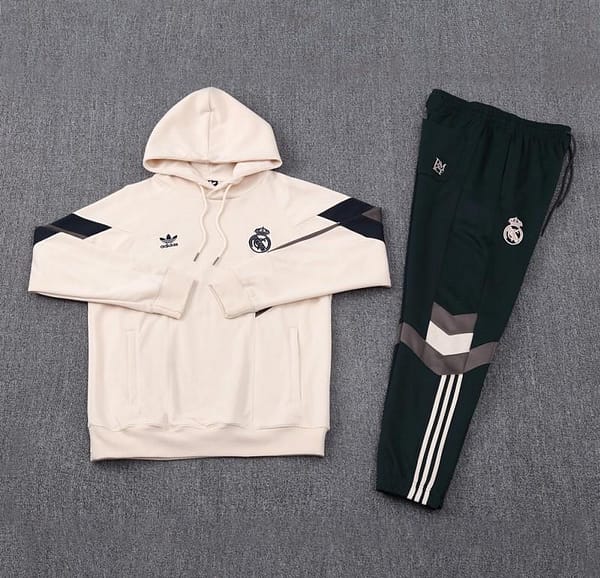 24/25 Real Madrid Light Yellow Hoodie Jacket +Long Pants - Image 18
