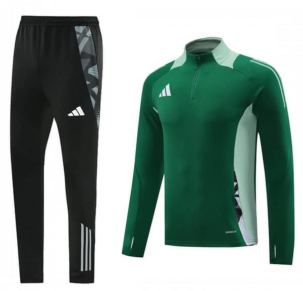 2024 Adidas Green Half Zipper Jacket +Long Pants