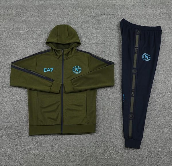 24/25 Napoli Green Hoodie Full Zipper Jacket +Long Pants - Image 14
