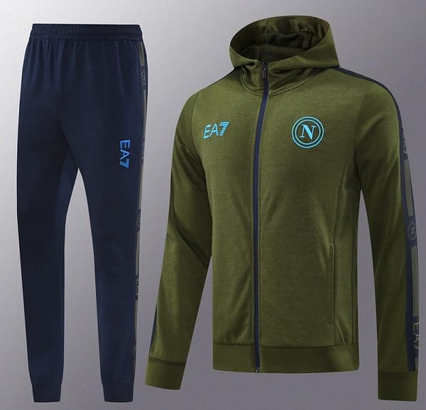 24/25 Napoli Green Hoodie Full Zipper Jacket +Long Pants - Image 17