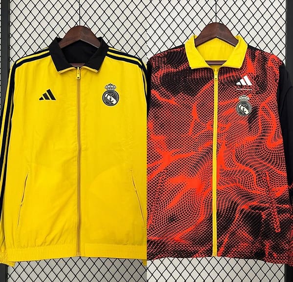24/25 Real Madrid Yellow/Red Reversible Windbreaker - Image 2