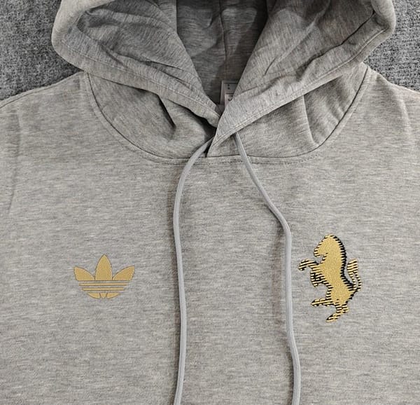 2024 Juventus Black/Navy/Grey/Beige/White Hoodie With Golden Badge - Image 3