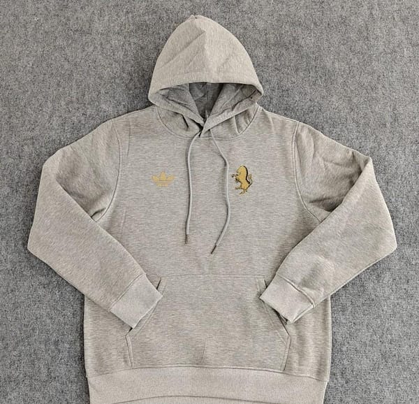 2024 Juventus Black/Navy/Grey/Beige/White Hoodie With Golden Badge - Image 4