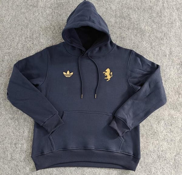 2024 Juventus Black/Navy/Grey/Beige/White Hoodie With Golden Badge - Image 8