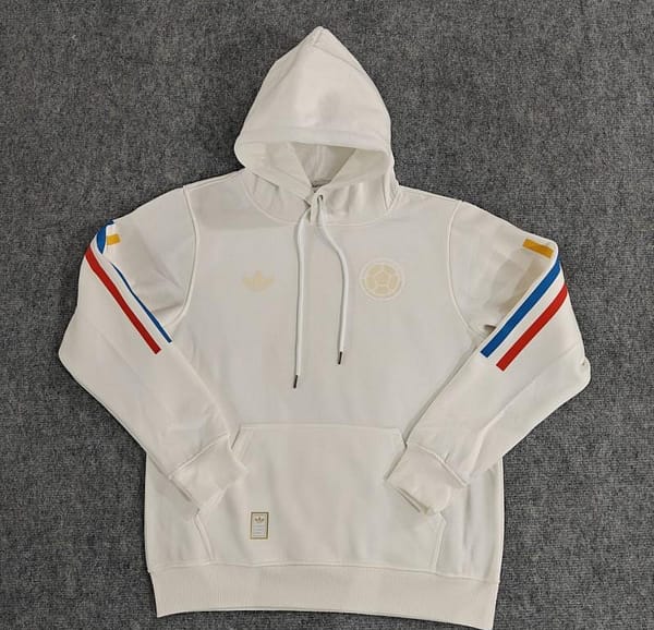 2024 Colombia 100th Black/Navy/Grey/Beige/White Hoodie With Golden Badge - Image 3