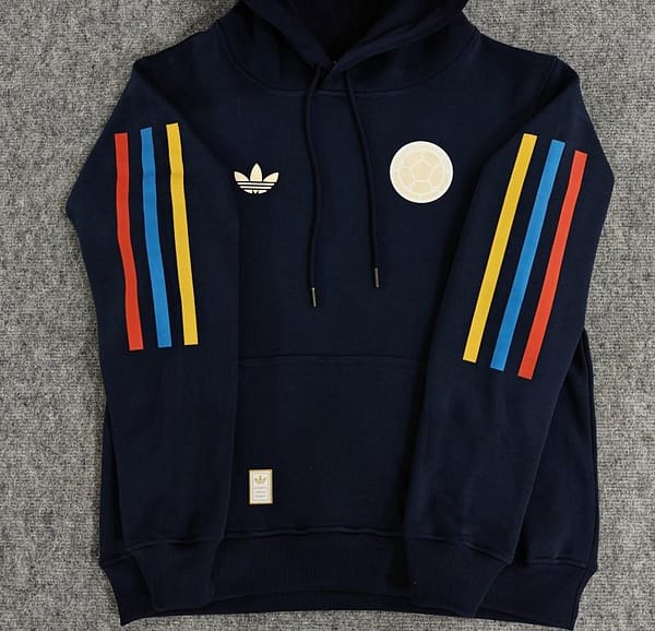2024 Colombia 100th Black/Navy/Grey/Beige/White Hoodie With Golden Badge - Image 4