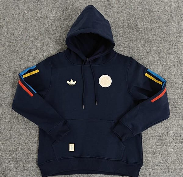 2024 Colombia 100th Black/Navy/Grey/Beige/White Hoodie With Golden Badge - Image 5