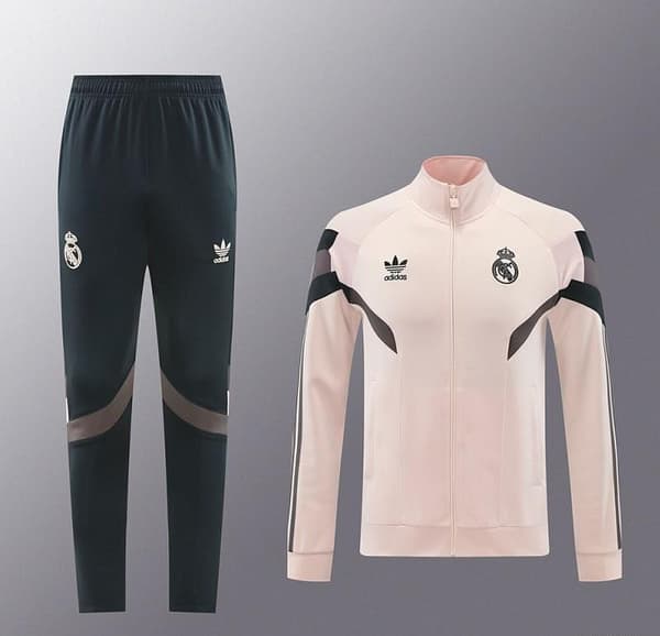 24/25 Real Madrid Light Pink Full Zipper Jacket +Long Pants - Image 12