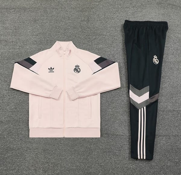 24/25 Real Madrid Light Pink Full Zipper Jacket +Long Pants - Image 17