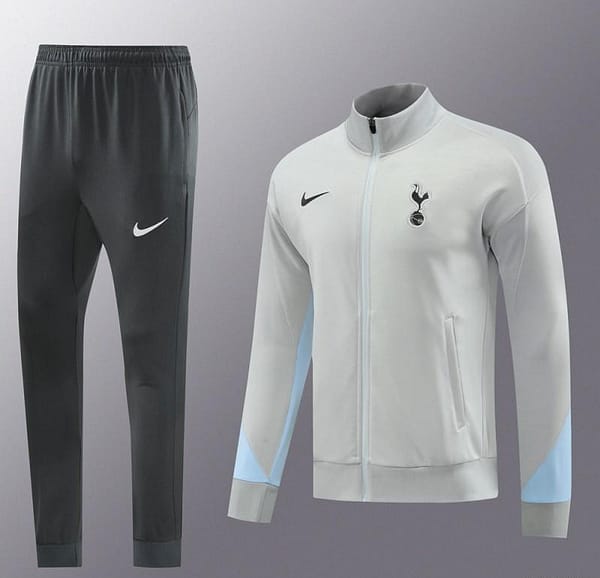 24/25 Tottenham Hotspur Grey Full Zipper Jacket +Long Pants - Image 13