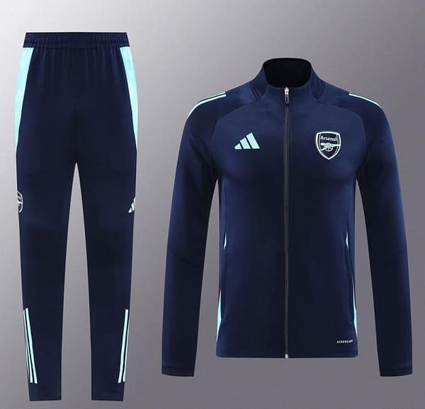 24/25 Arsenal Navy Full Zipper Jacket +Long Pants - Image 15