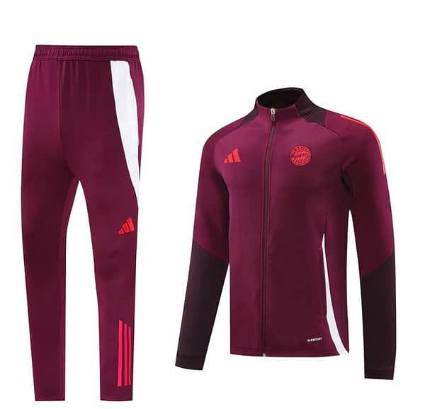 24/25 Bayern Munich Wine Full Zipper Jacket +Long Pants