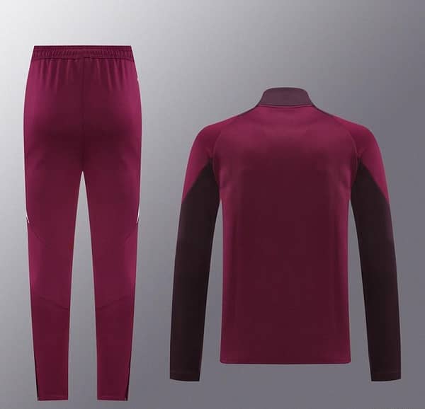 24/25 Bayern Munich Wine Full Zipper Jacket +Long Pants - Image 13