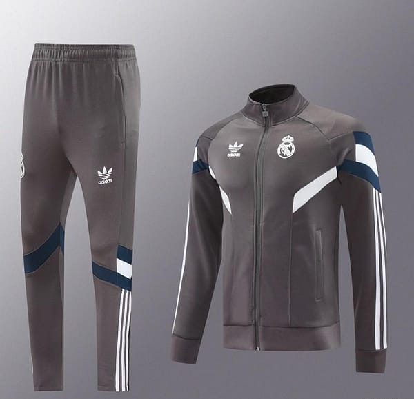 24/25 Real Madrid Grey Full Zipper Jacket +Long Pants - Image 16