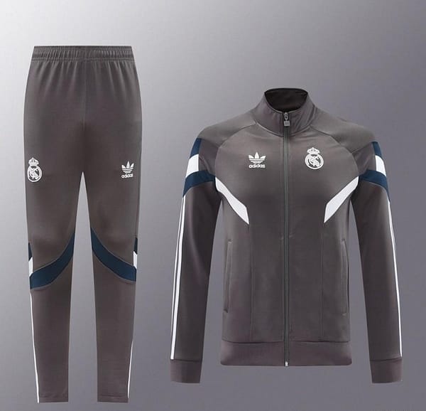 24/25 Real Madrid Grey Full Zipper Jacket +Long Pants - Image 17