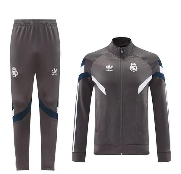 24/25 Real Madrid Grey Full Zipper Jacket +Long Pants - Image 18