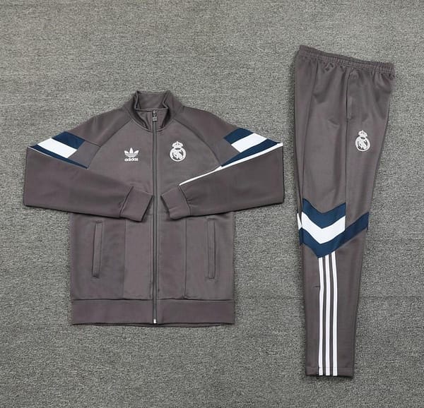 24/25 Real Madrid Grey Full Zipper Jacket +Long Pants - Image 19