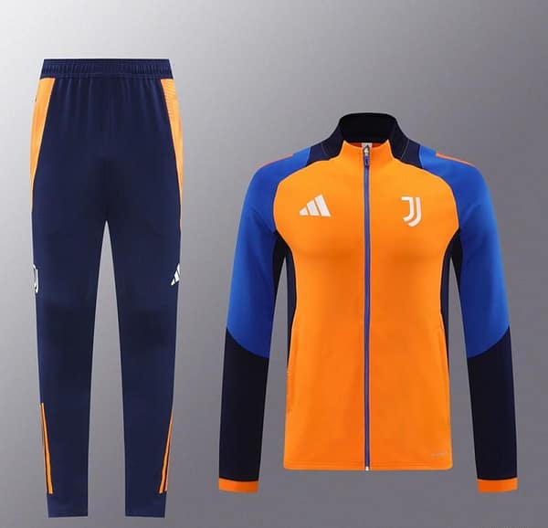 24/25 Juventus Orange Full Zipper Jacket +Long Pants - Image 12