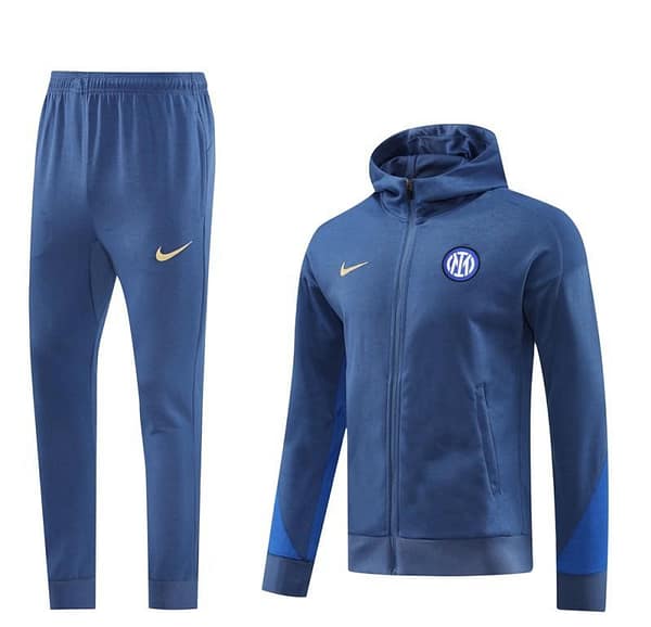 24/25 Inter Milan Blue Hoodie Full Zipper Jacket +Long Pants