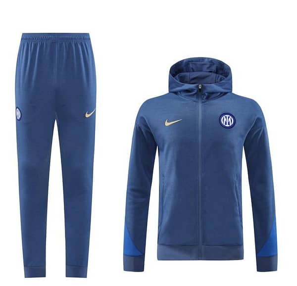 24/25 Inter Milan Blue Hoodie Full Zipper Jacket +Long Pants - Image 12