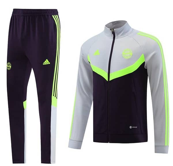 24/25 Bayern Munich Grey/Black Full Zipper Jacket +Long Pants