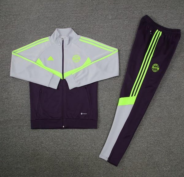 24/25 Bayern Munich Grey/Black Full Zipper Jacket +Long Pants - Image 18