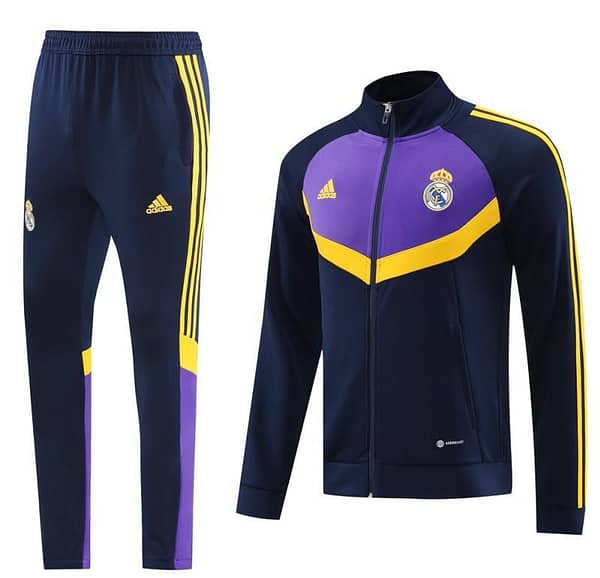 24/25 Real Madrid Black/Purple Full Zipper Jacket +Long Pants