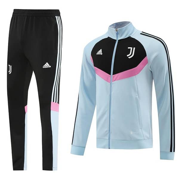 24/25 Juventus Light Blue/Black Full Zipper Jacket +Long Pants