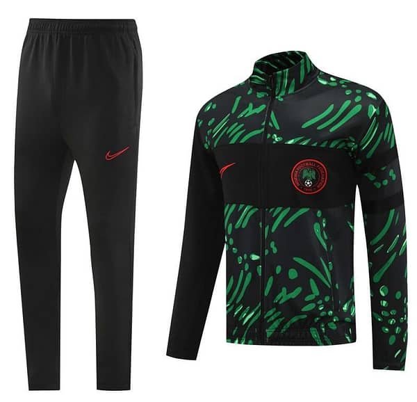 2024 Nigeria Black/Green Full Zipper Jacket +Long Pants