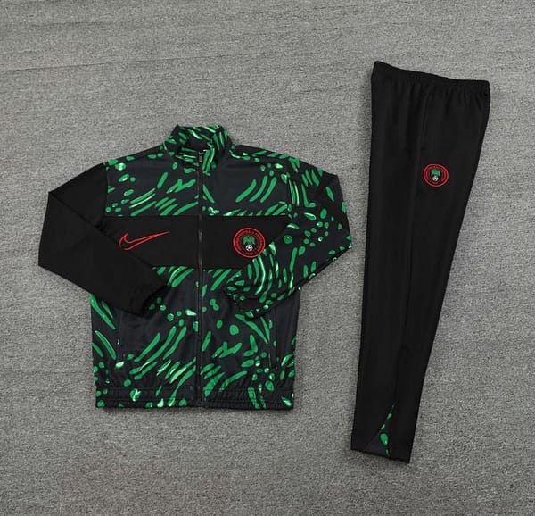 2024 Nigeria Black/Green Full Zipper Jacket +Long Pants - Image 9
