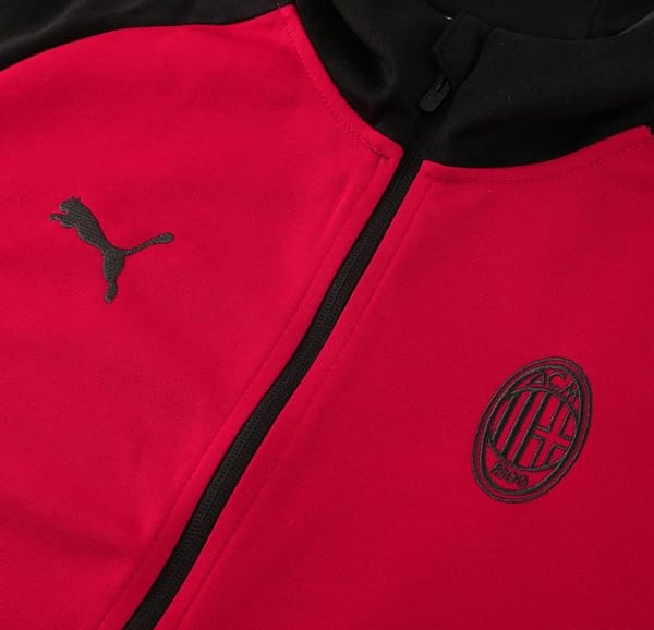 24/25 AC Milan Red/Black Hoodie Full Zipper Jacket +Long Pants - Image 5