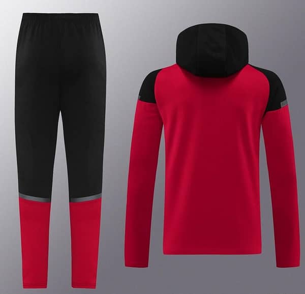 24/25 AC Milan Red/Black Hoodie Full Zipper Jacket +Long Pants - Image 14
