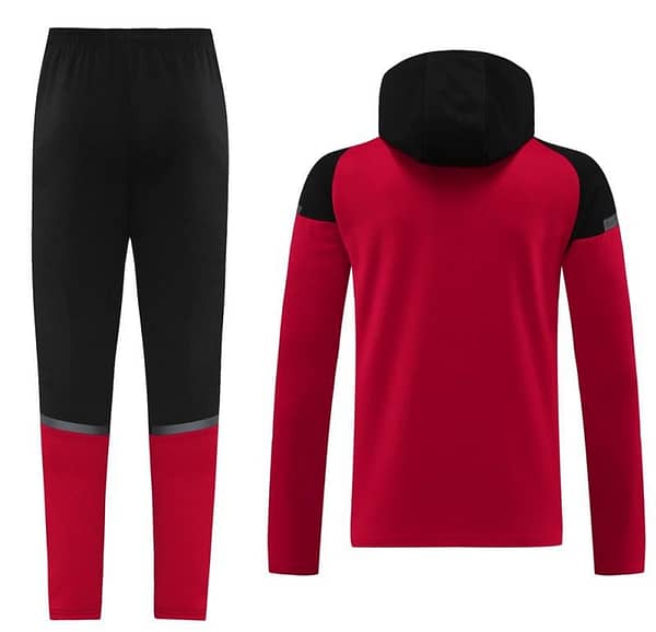 24/25 AC Milan Red/Black Hoodie Full Zipper Jacket +Long Pants - Image 15