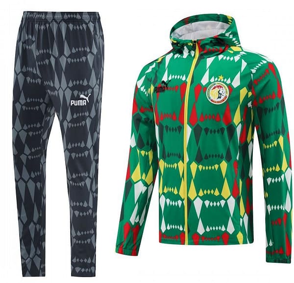 2024 Senegal Green Hoodie Full Zipper Jacket +Long Pants