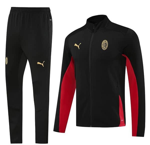 24/25 AC Milan Black/Red Full Zipper Jacket +Long Pants