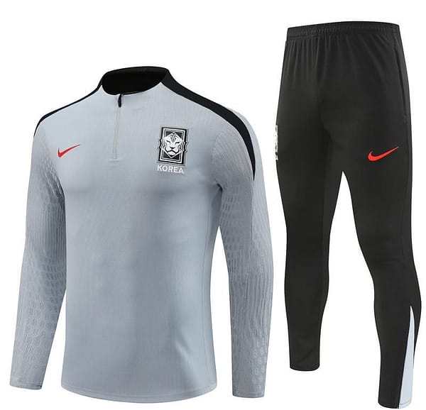 2024 South Korea Grey Half Zipper Jacket+Long Pants - Image 15