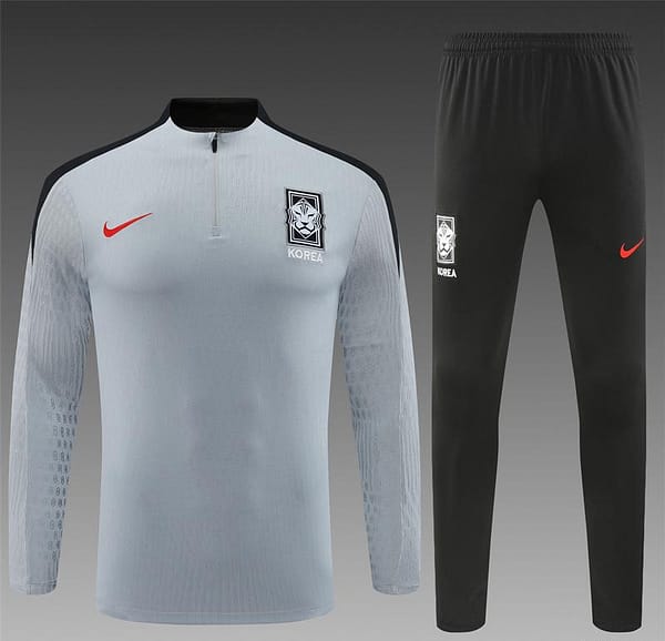 2024 South Korea Grey Half Zipper Jacket+Long Pants - Image 16